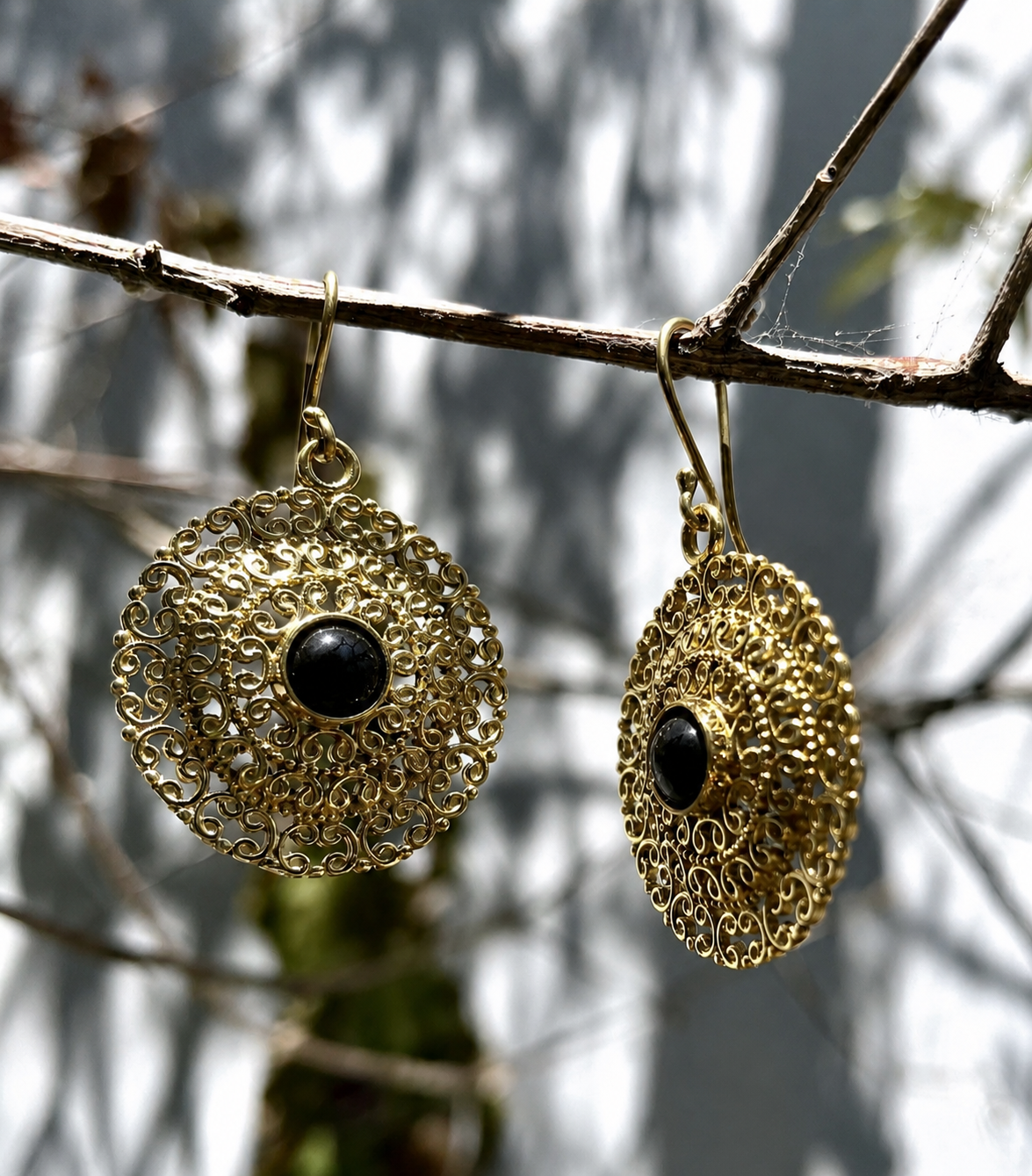 Filigree Sun Medallion Earings