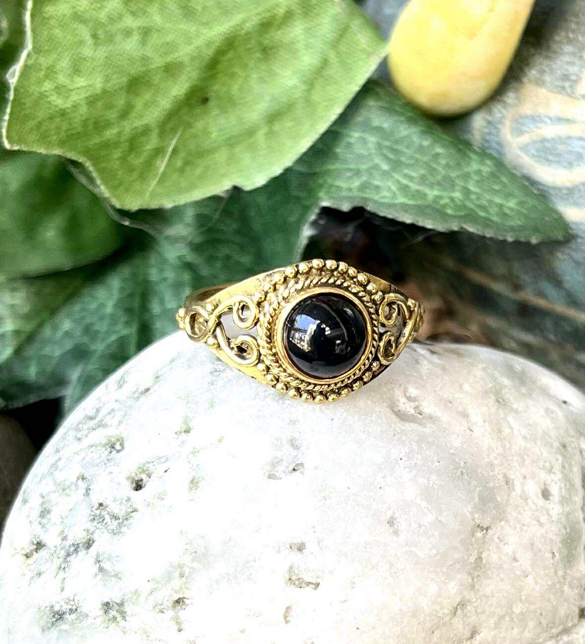 Brass Gypsy Heart Rings