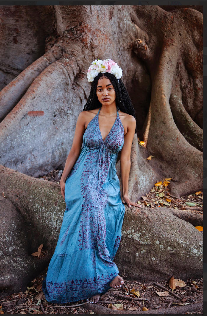 Prayer Halterneck Long Dress Habiba Boho Boutique Prayer Halterneck Long Dress Habiba Boho Boutique