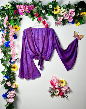 Prayer Wrap Bell-Sleeve Top