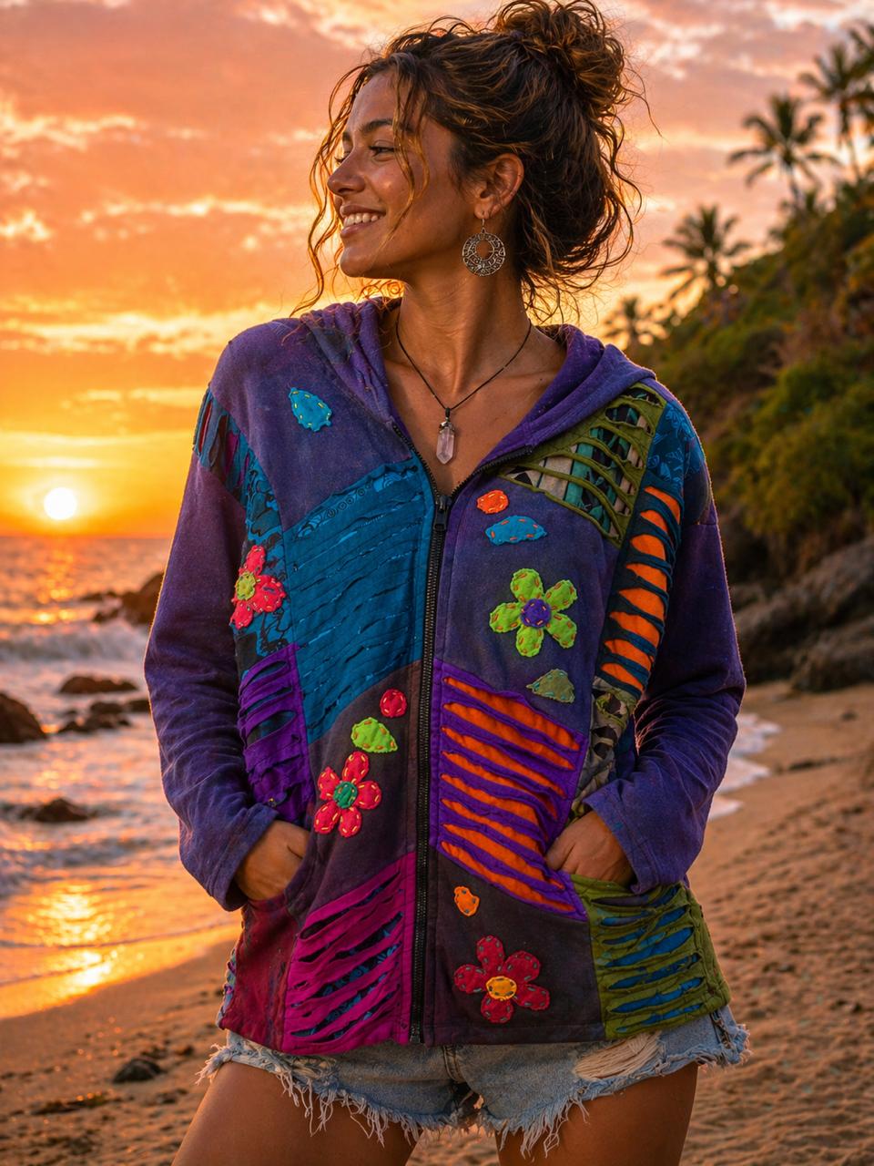 Kathmandu Razor-Cut Flower Hoodie