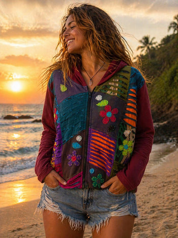 Kathmandu Razor-Cut Flower Hoodie