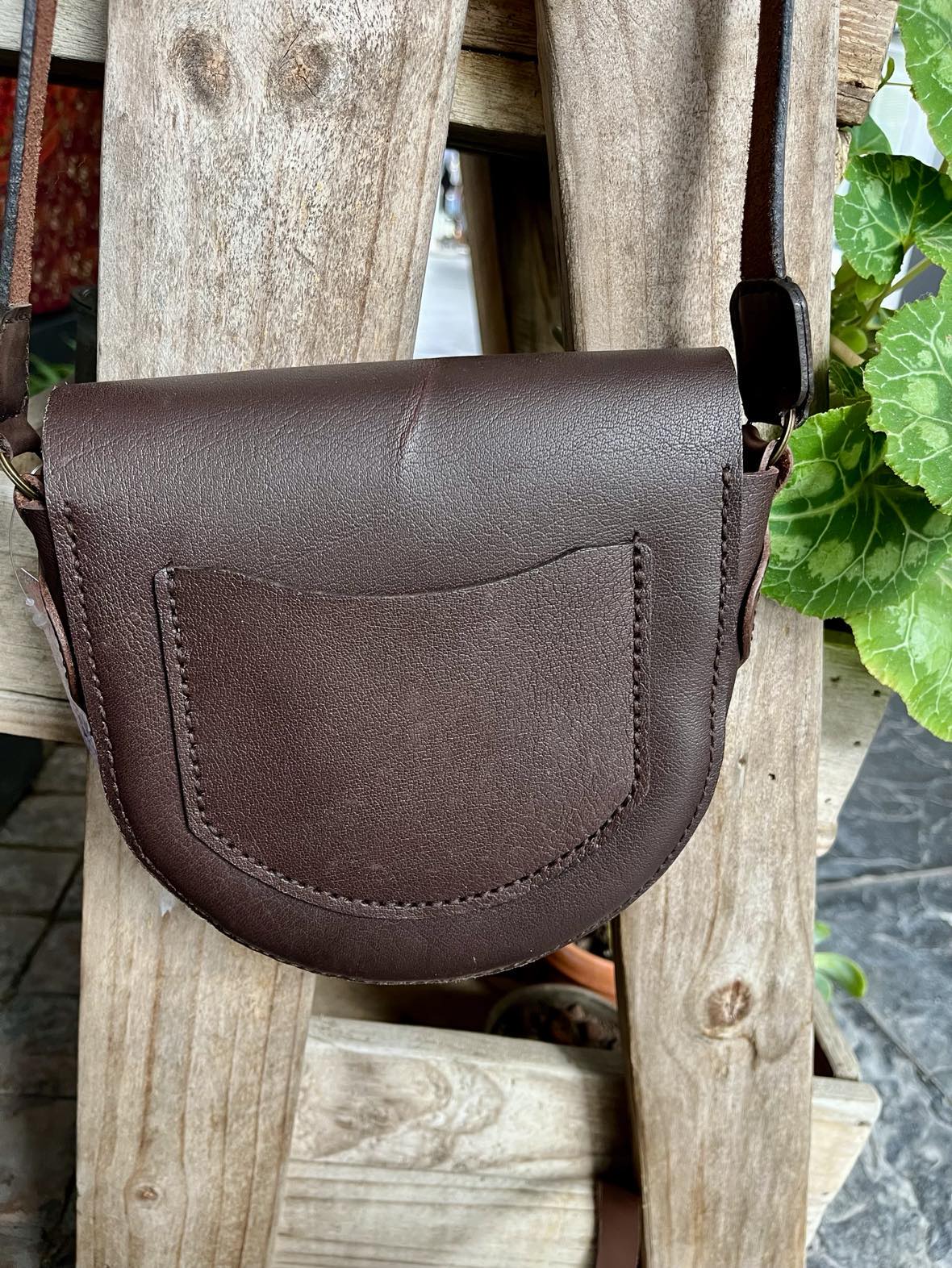Leather Cross-Body Saddle Bag