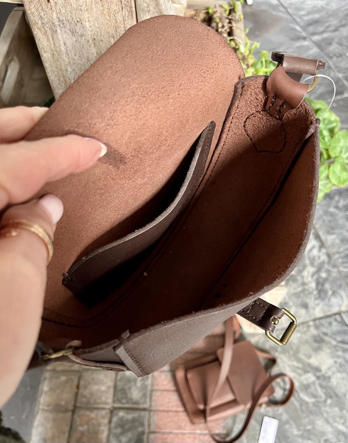 Leather Cross-Body Saddle Bag