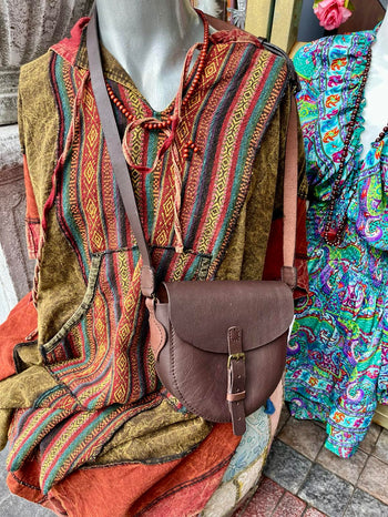 Leather Cross-Body Saddle Bag