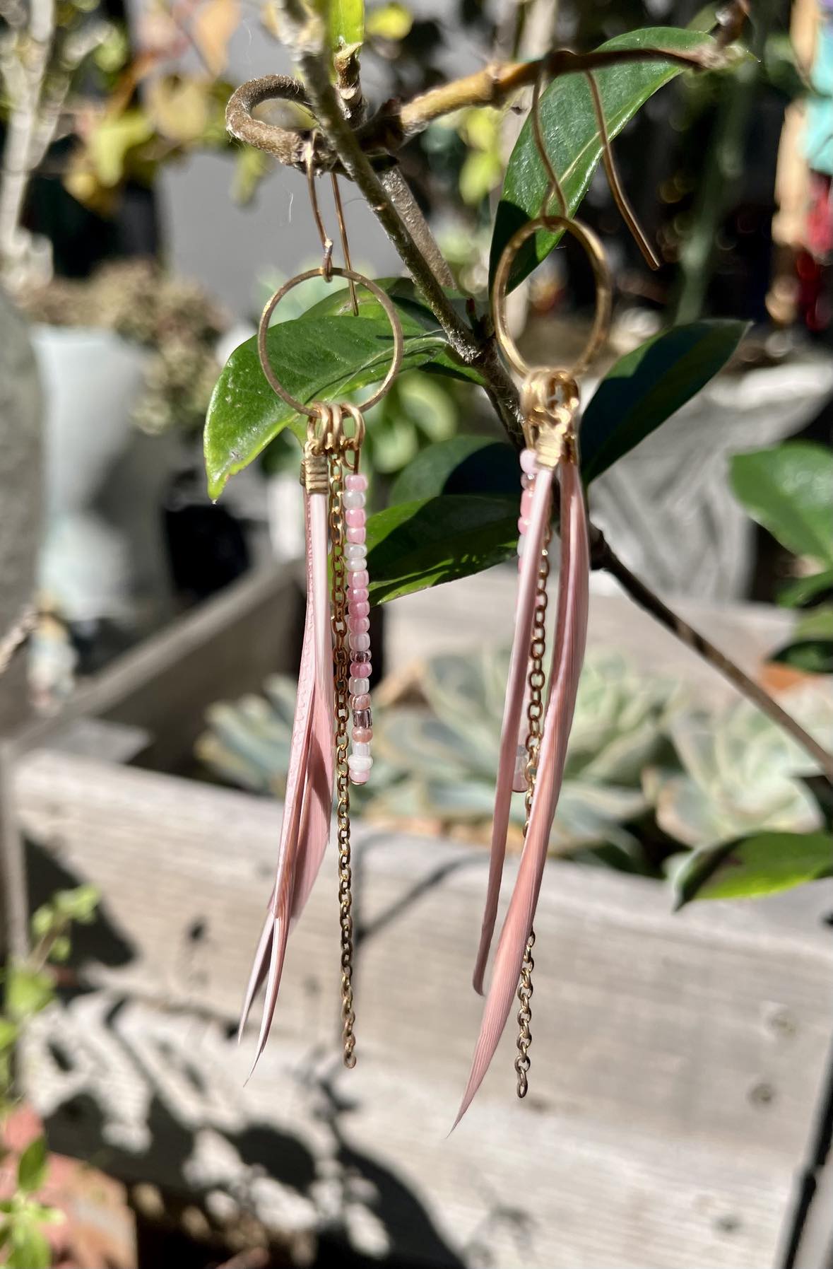 Feather Tail Hoop Earings