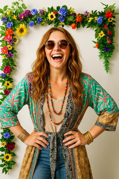 Silk Wanderlust Patch Kimono