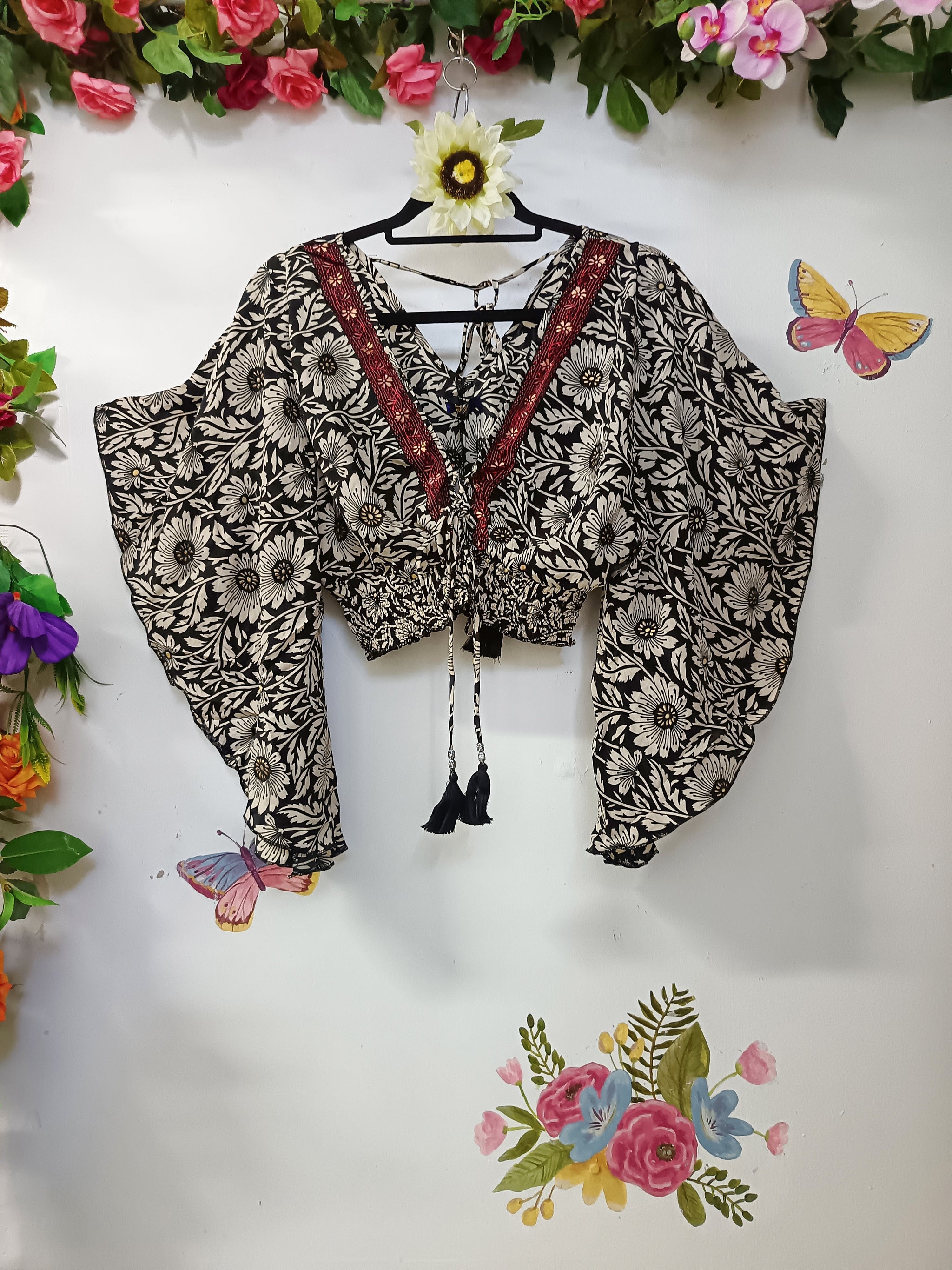 Silk & Soul Butterfly Crop Top