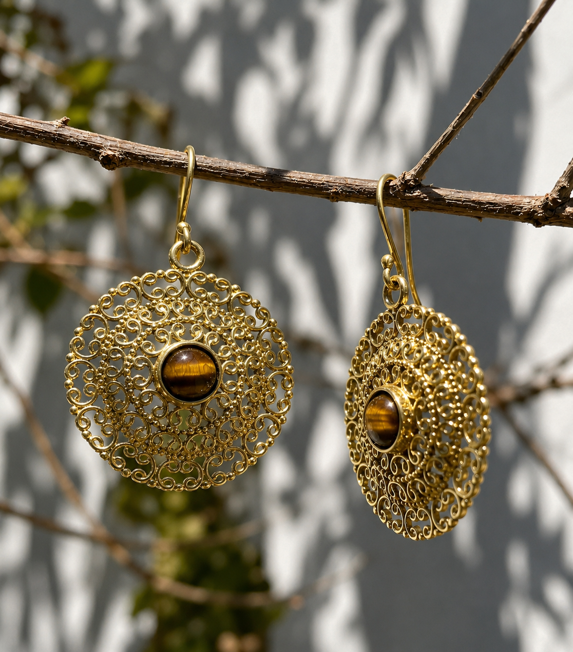 Filigree Sun Medallion Earings