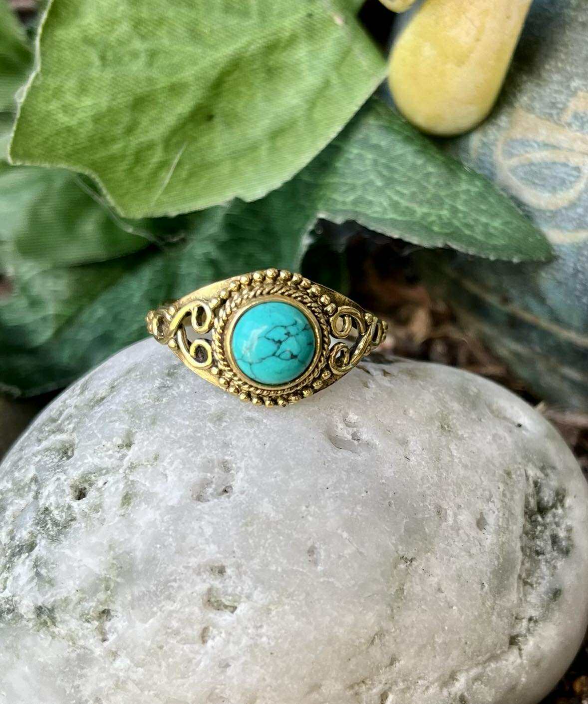 Brass Gypsy Heart Rings