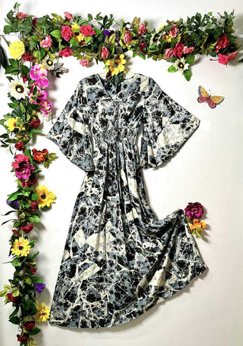 Silk Falka Lace-Up Maxi Dress