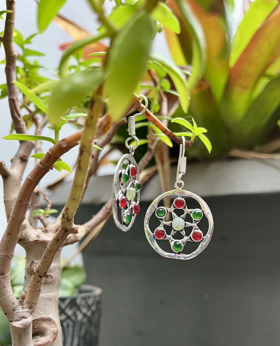 Wheel Of Gems Earings