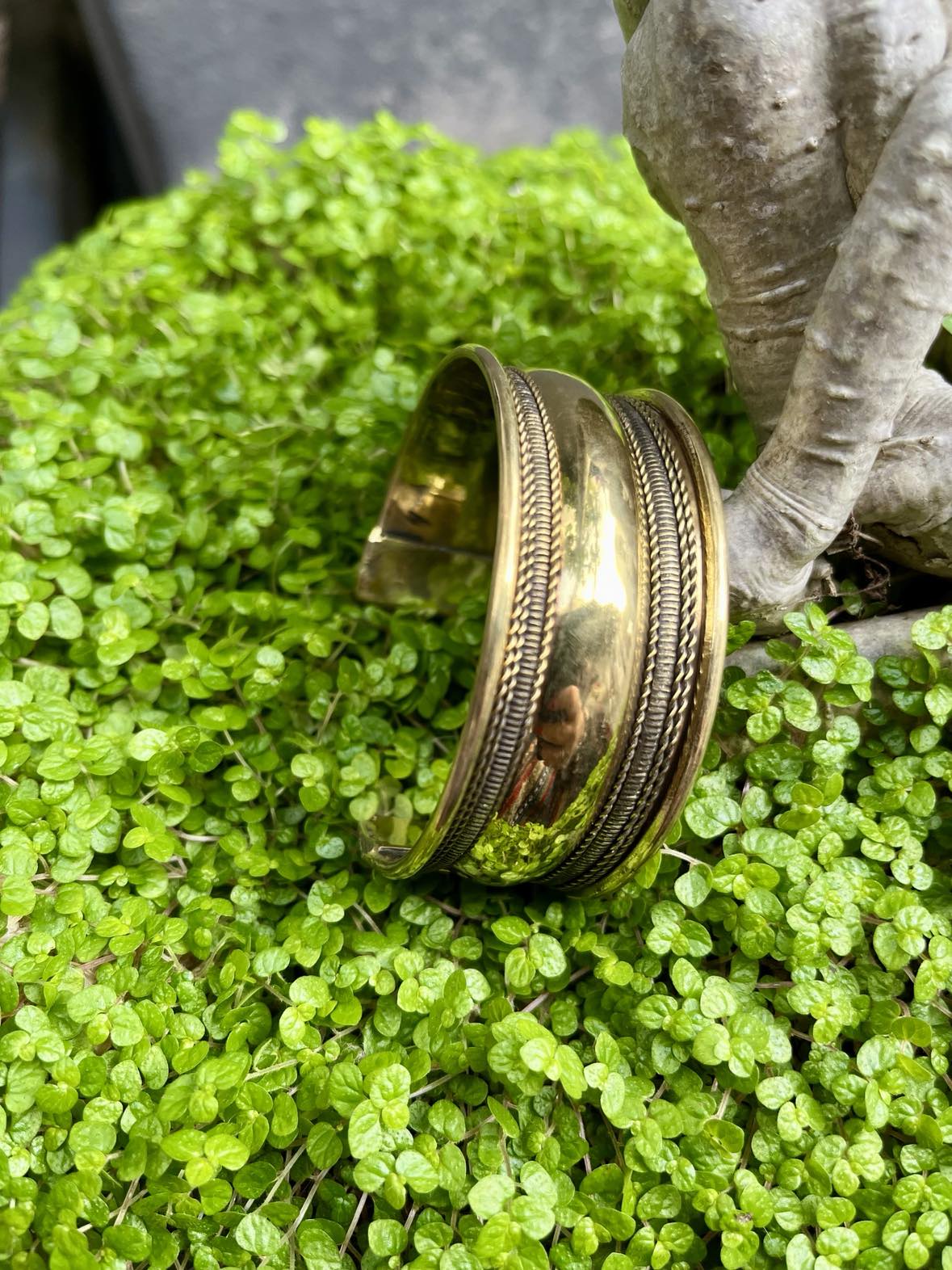 Wide Brass Bangle