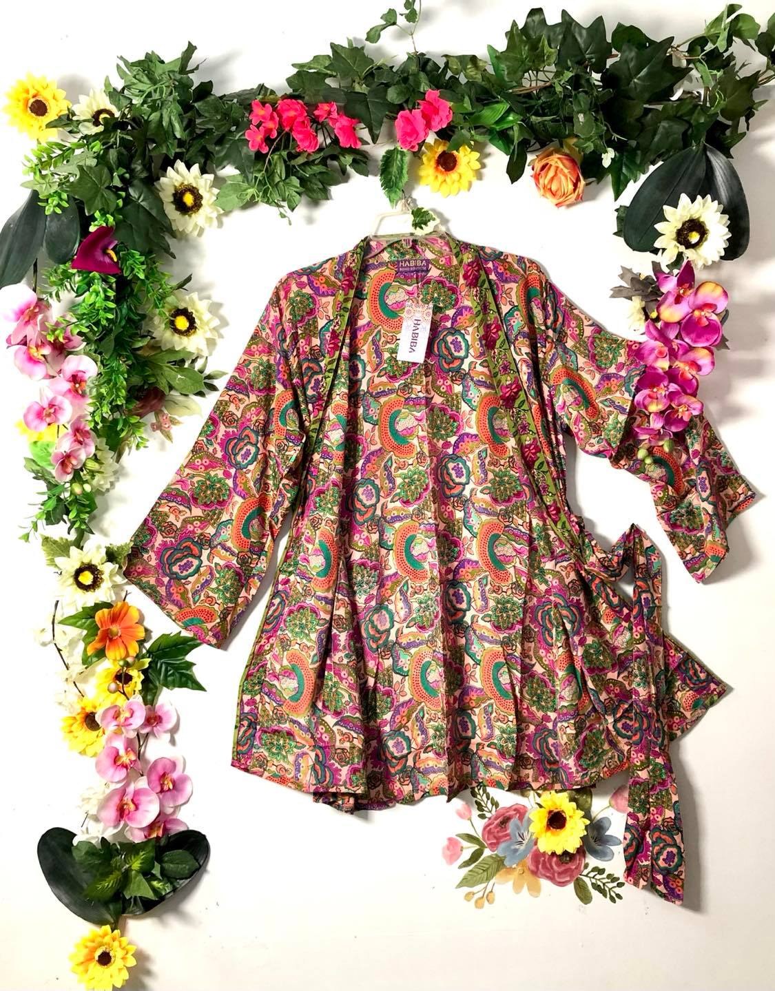 Buttersilk Long-Sleeve Short Kimono