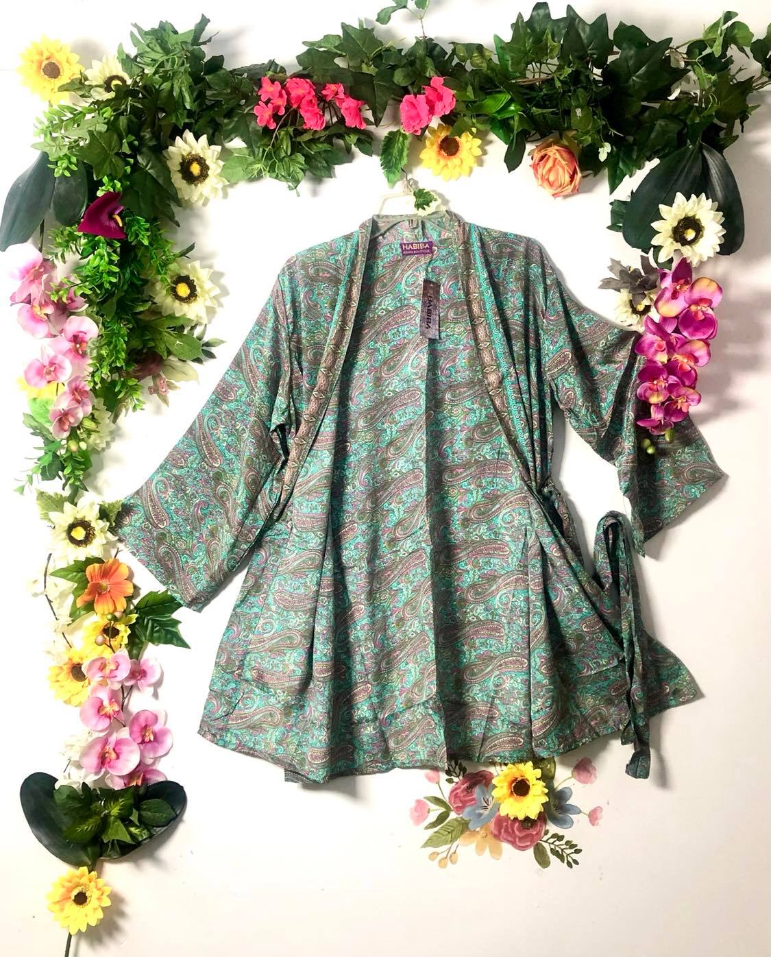 Buttersilk Long-Sleeve Short Kimono
