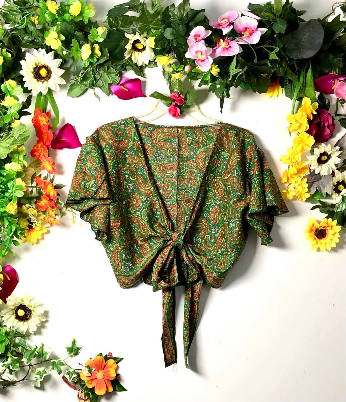 Summer Silk Wrap Top