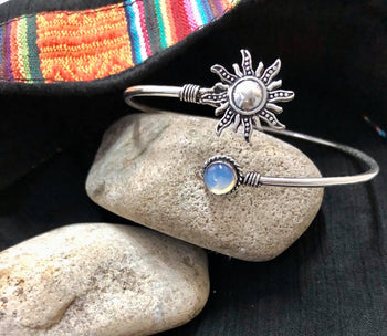 Indie Bangle Silver Sun