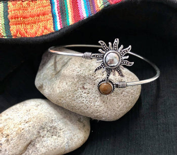 Indie Bangle Silver Sun