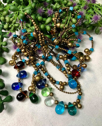 Glass Anklet Turquoise Square