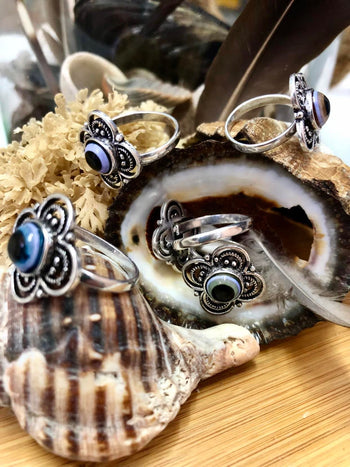 4 Petal Evil Eye Ring