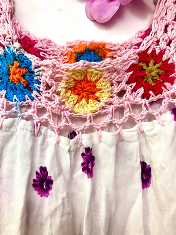 White Crochet Cotton Dress