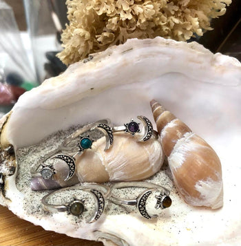 Moon And Stars Gypsy Ring