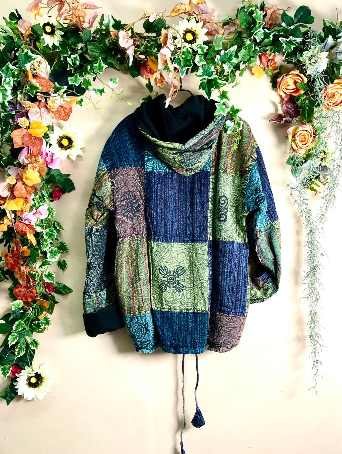 Acid-Dyed Patch Hooded Jacket