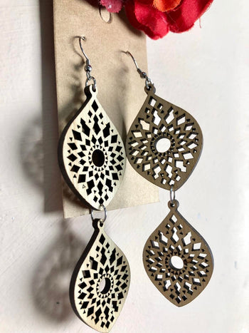 Bamboo Mandala Earings Double