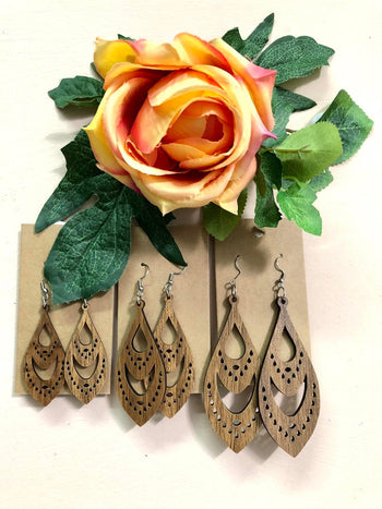 Walnut Earings Raindrop