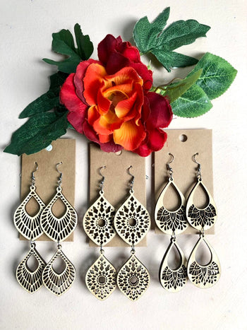 Bamboo Mandala Earings Double