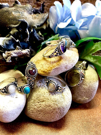 Heart Oval Gypsy Ring Silver