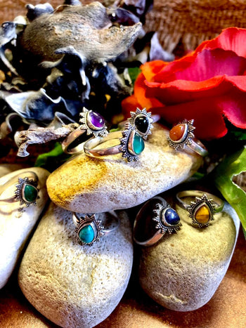 Teardrop Gypsy Ring Silver