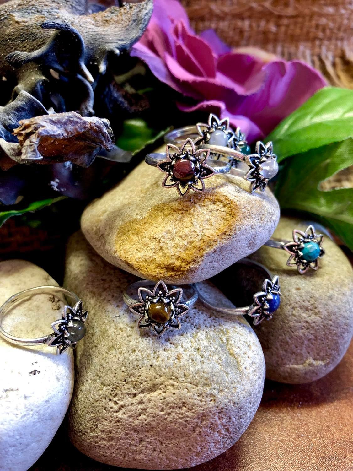 Flower Gypsy Ring Silver