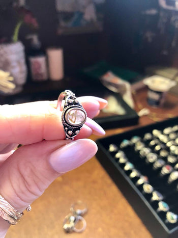 Heart Oval Gypsy Ring Silver