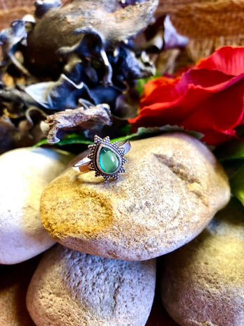 Teardrop Gypsy Ring Silver