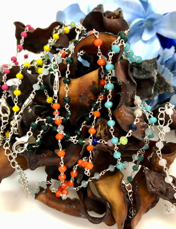 Dainty Stone Anklet Silver