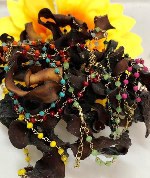 Dainty Stone Anklet Gold