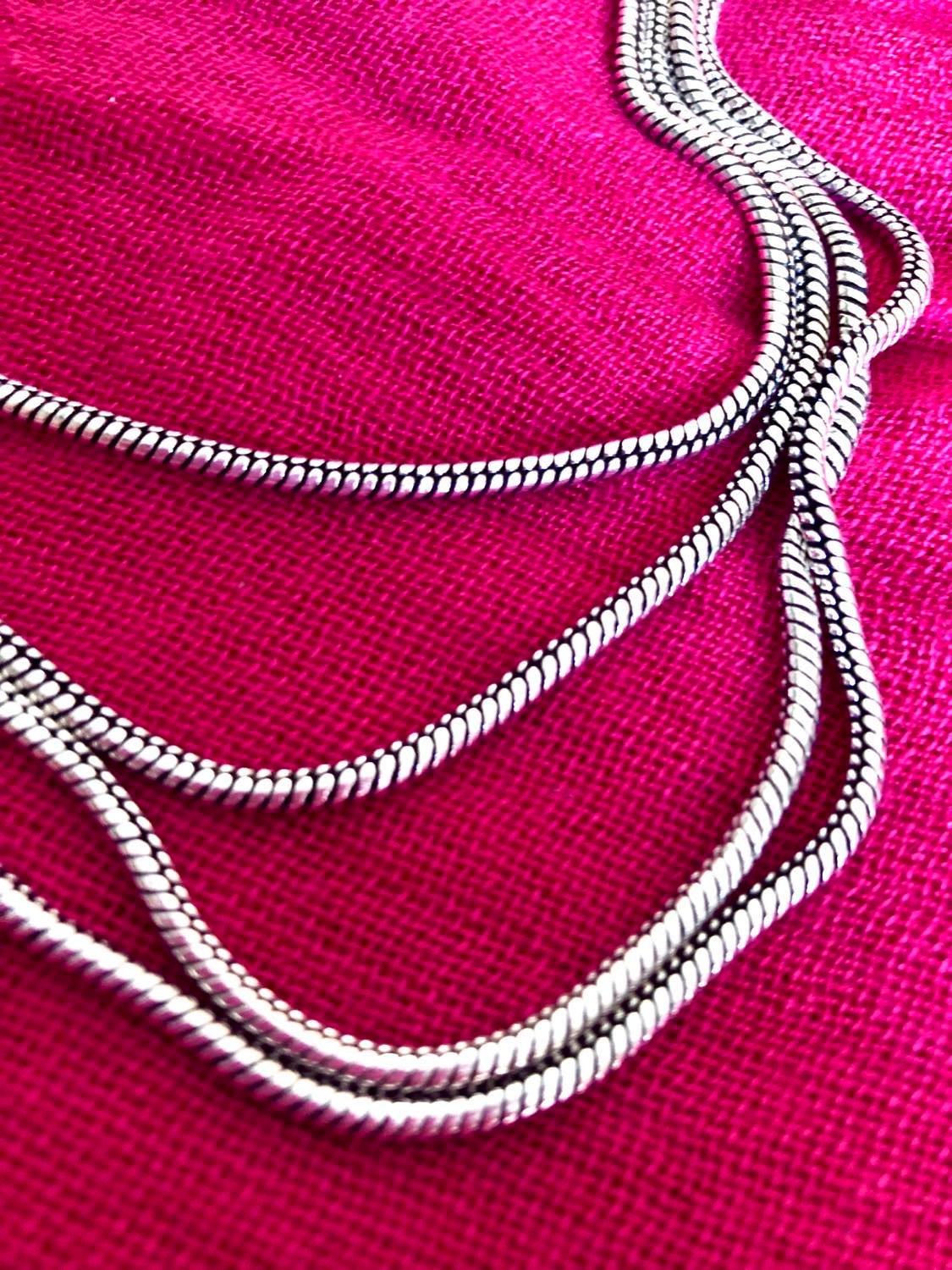 4-Strand Rope Necklace Silver