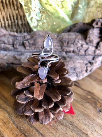 Double Stone Twist Ring