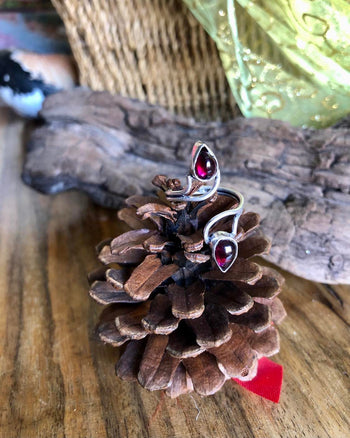 Double Stone Twist Ring