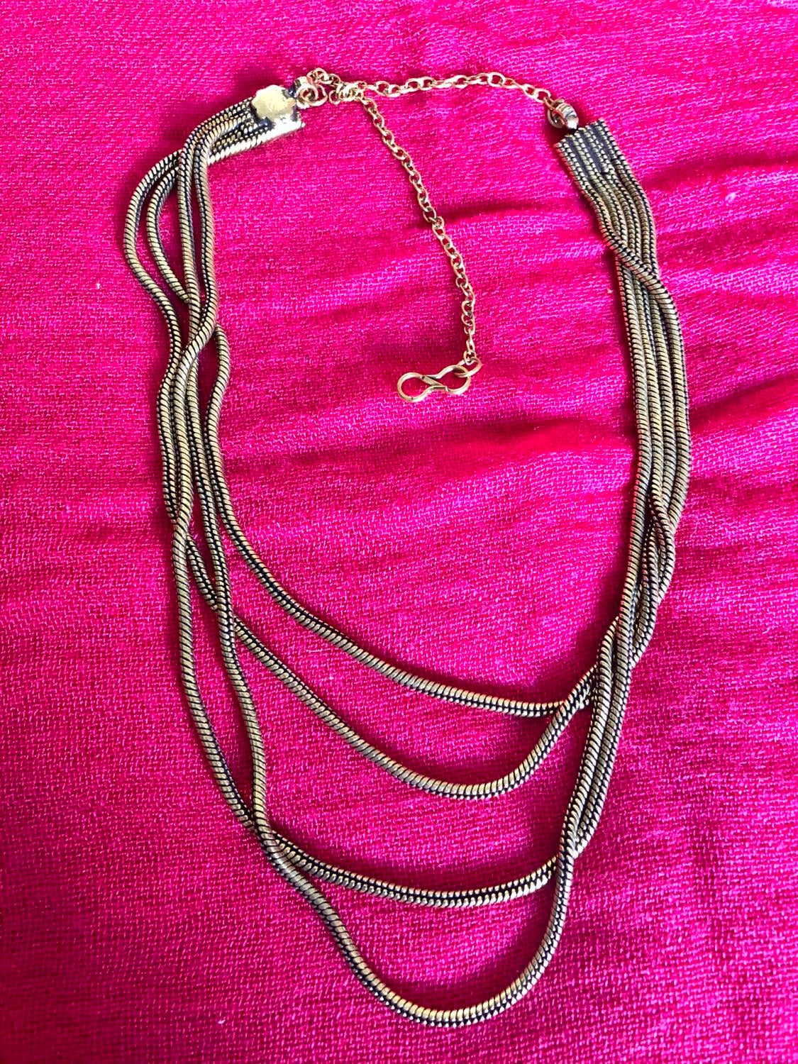 4-Strand Rope Necklace Brass