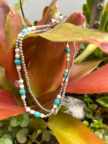 Island Anklet Silver Swirl