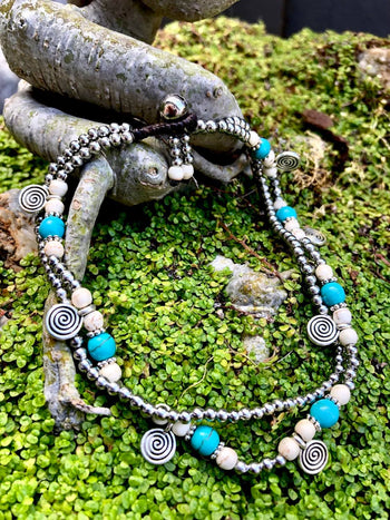 Island Anklet Silver Swirl