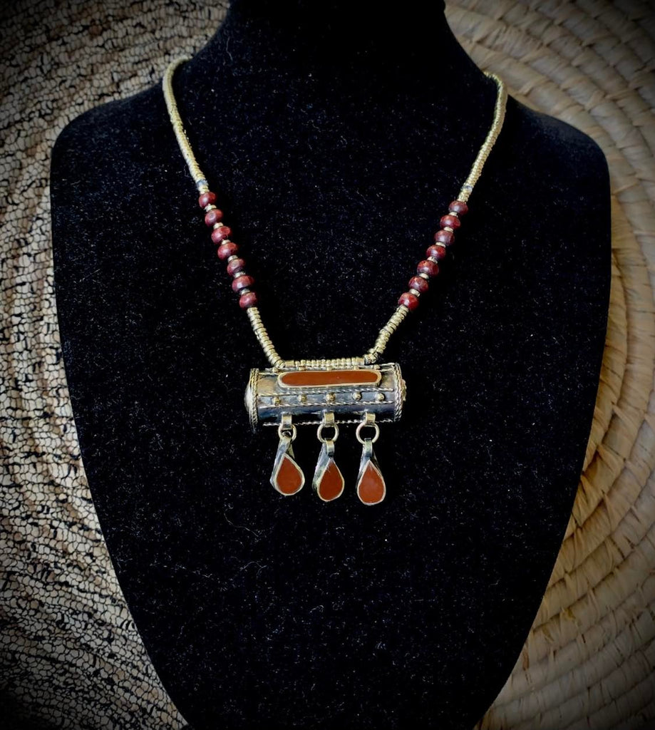 Afghan Barrel Prayer Necklace