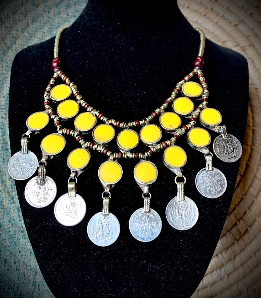 Afghan Double Layer With Coins Necklace