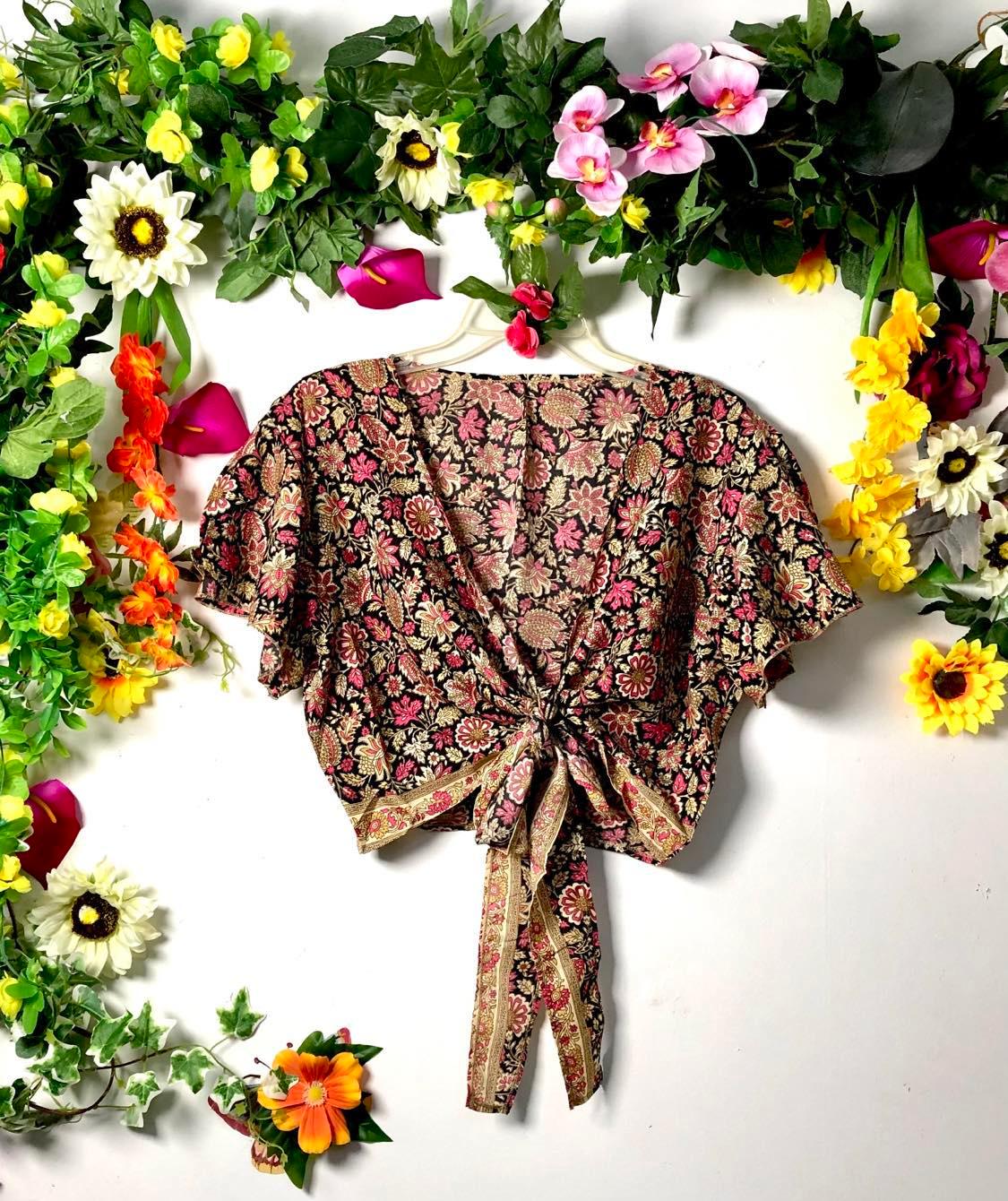 Summer Silk Wrap Top