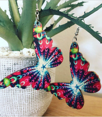 Wood Cut Out Earings