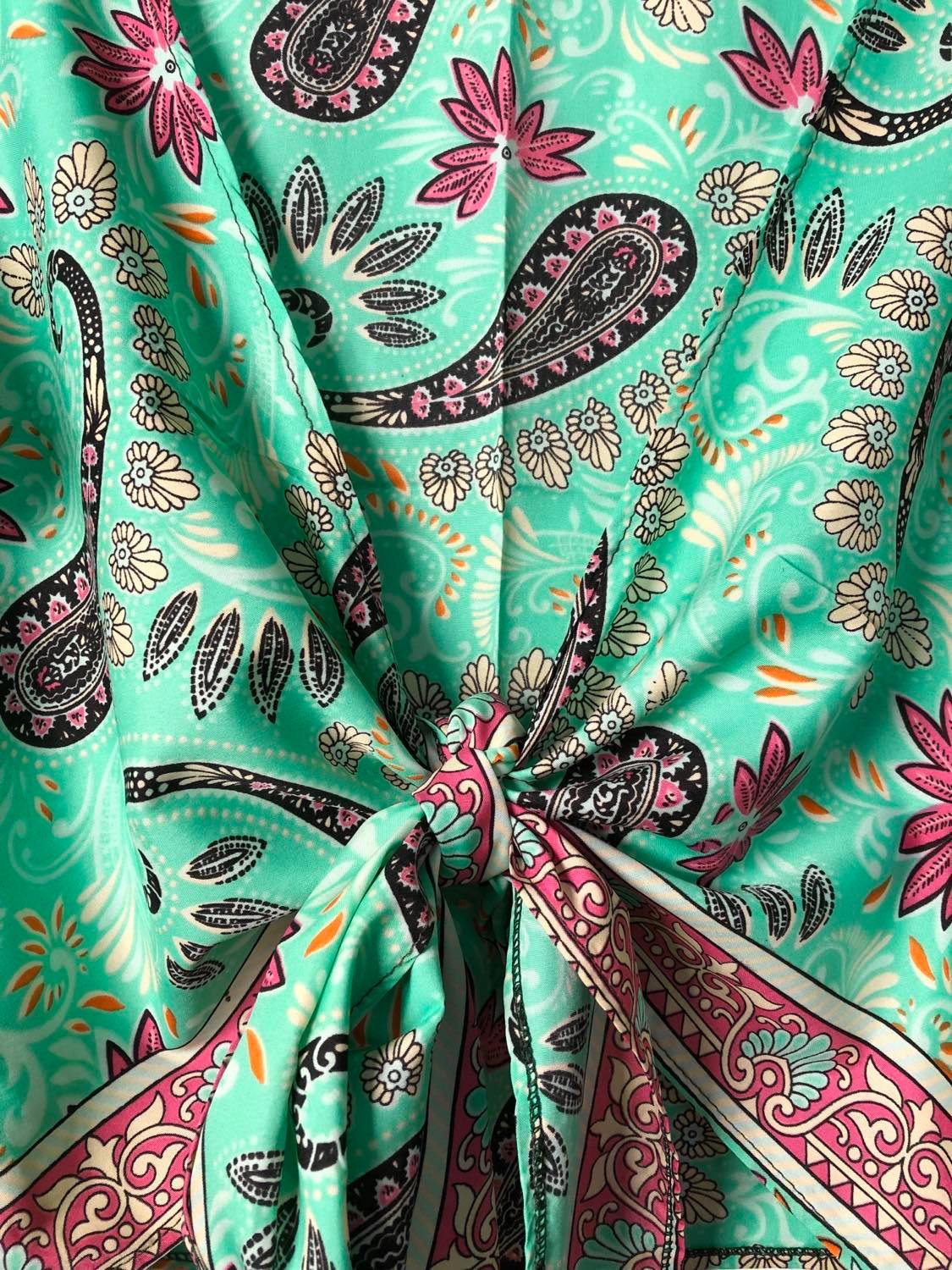 Summer Silk Wrap Top