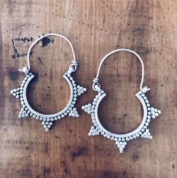 Tribal Spike Hoop Earings