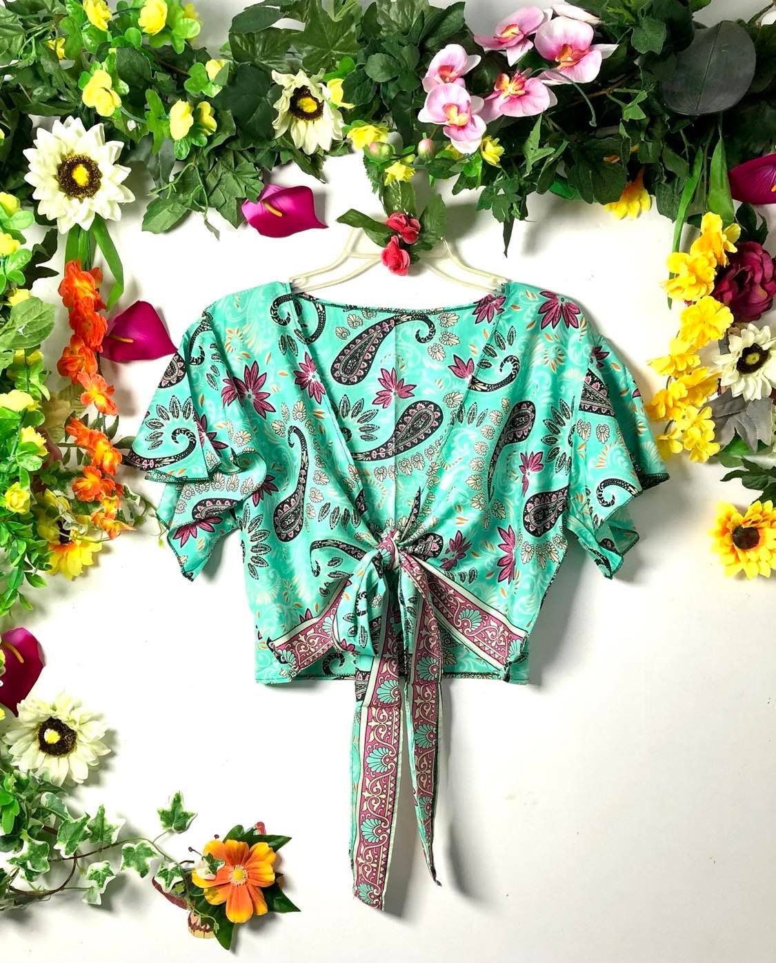 Summer Silk Wrap Top